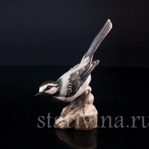Фигурка птицы из фарфора Трясогузка, Alka Kaiser, Германия, до 1991 г.