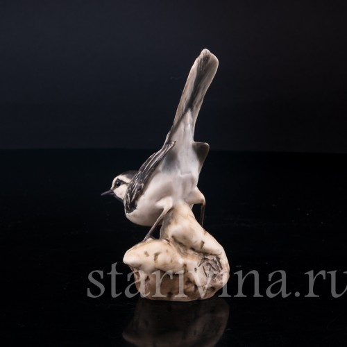 Фигурка птицы из фарфора Трясогузка, Alka Kaiser, Германия, до 1991 г.