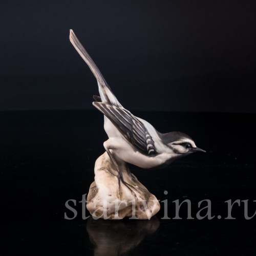 Фигурка птицы из фарфора Трясогузка, Alka Kaiser, Германия, до 1991 г.