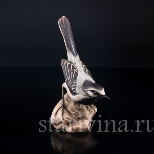 Фигурка птицы из фарфора Трясогузка, Alka Kaiser, Германия, до 1991 г.