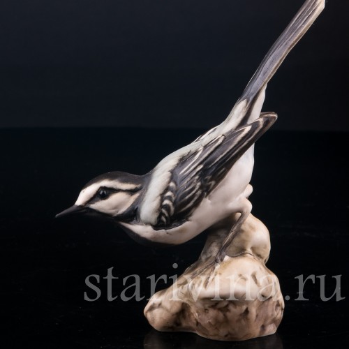 Фигурка птицы из фарфора Трясогузка, Alka Kaiser, Германия, до 1991 г.
