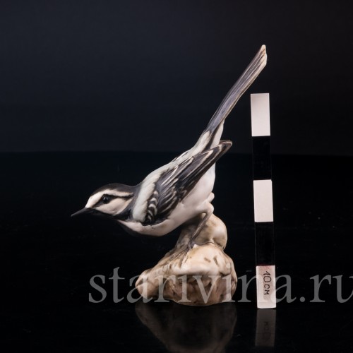 Фигурка птицы из фарфора Трясогузка, Alka Kaiser, Германия, до 1991 г.