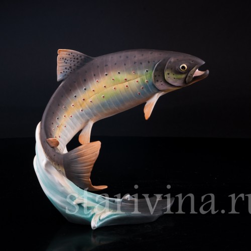 Фигурка рыбы из фарфора Форель, Alka Kaiser, Германия, до 1990 г.