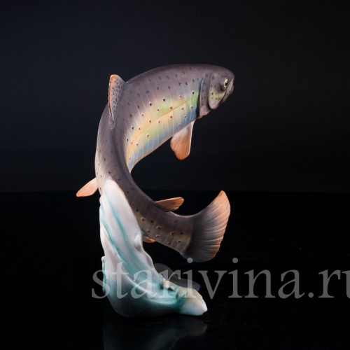 Фигурка рыбы из фарфора Форель, Alka Kaiser, Германия, до 1990 г.