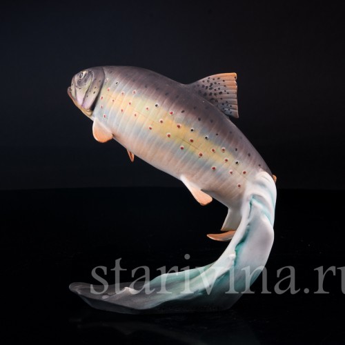 Фигурка рыбы из фарфора Форель, Alka Kaiser, Германия, до 1990 г.