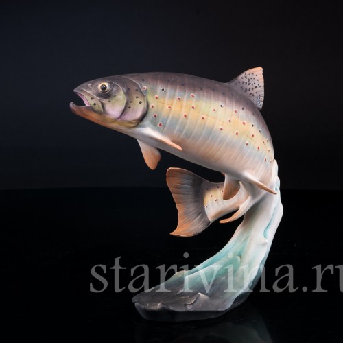 Фигурка рыбы из фарфора Форель, Alka Kaiser, Германия, до 1990 г.