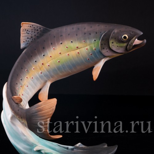 Фигурка рыбы из фарфора Форель, Alka Kaiser, Германия, до 1990 г.