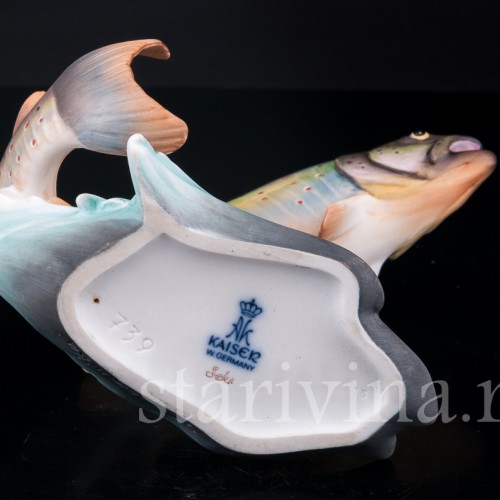Фигурка рыбы из фарфора Форель, Alka Kaiser, Германия, до 1990 г.