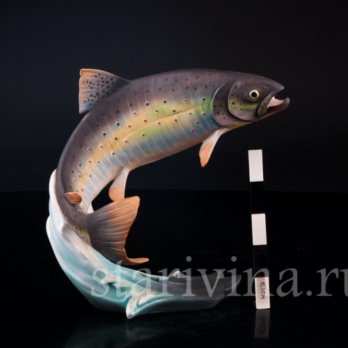 Фигурка рыбы из фарфора Форель, Alka Kaiser, Германия, до 1990 г.