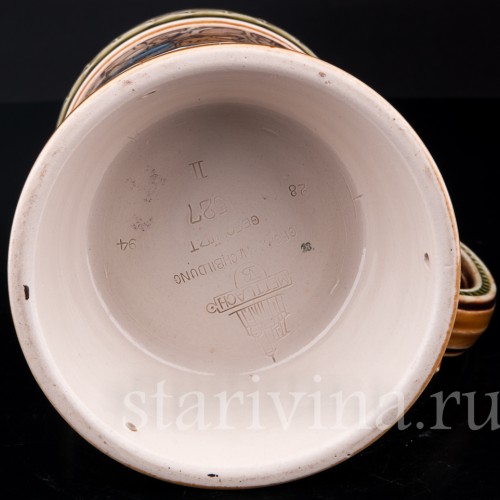 Старинная пивная кружка Ландскнехты, 1/2 л, Villeroy & Boch, Германия, 1894 г.