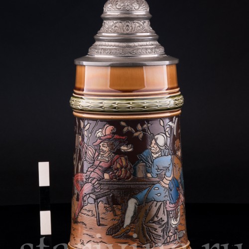 Старинная пивная кружка Ландскнехты, 1/2 л, Villeroy & Boch, Германия, 1894 г.