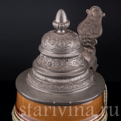 Старинная пивная кружка Ландскнехты, 1/2 л, Villeroy & Boch, Германия, 1894 г.