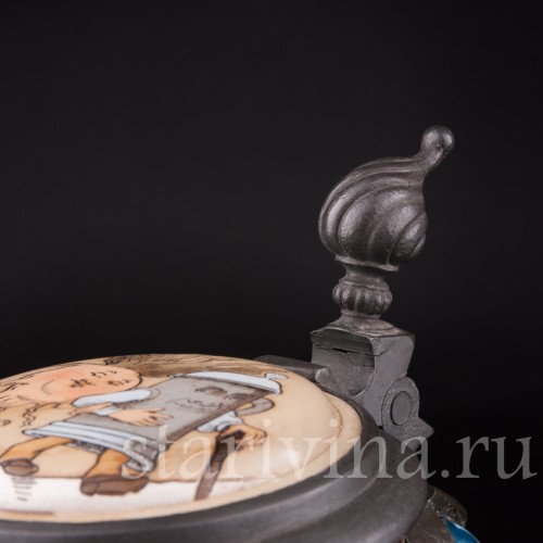 Старинная пивная кружка Выпивоха на Олимпе, 1/2 л, Villeroy & Boch, Германия, 1892 г.