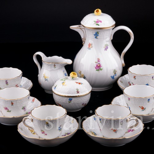 Кофейный сервиз, 6 персон, Meissen, Германия, вт. пол. 20 в