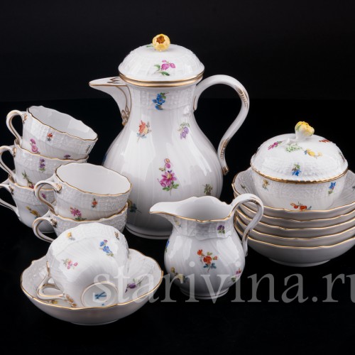 Кофейный сервиз, 6 персон, Meissen, Германия, вт. пол. 20 в