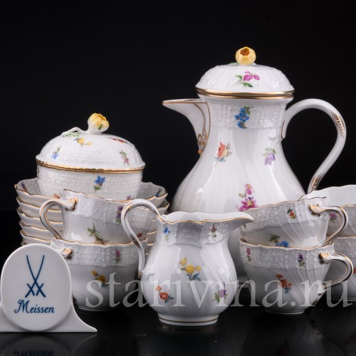 Кофейный сервиз, 6 персон, Meissen, Германия, вт. пол. 20 в