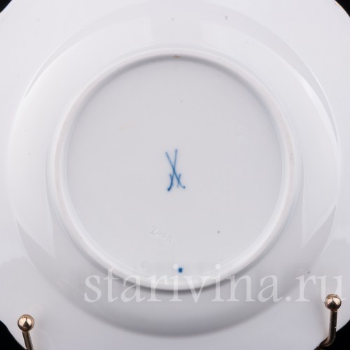 Фарфорвая Тарелка Груша и виноград, Meissen, Германия.