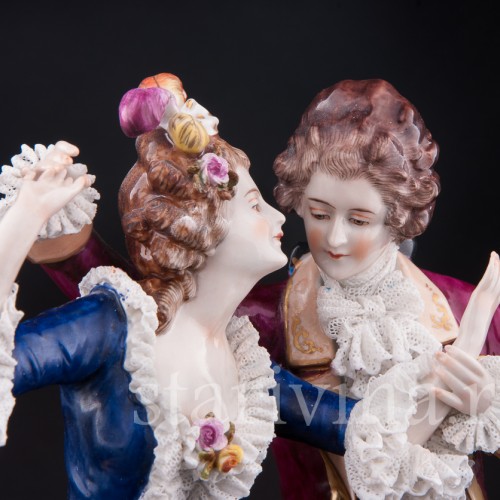 Танцующая пара, кружевная, Volkstedt, Германия, до 1935 г