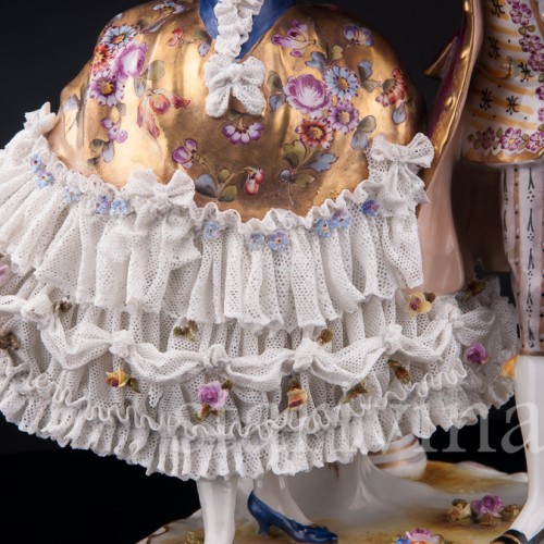 Танцующая пара, кружевная, Volkstedt, Германия, до 1935 г