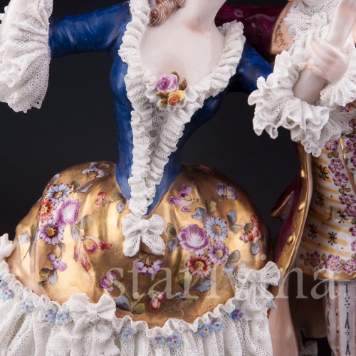 Танцующая пара, кружевная, Volkstedt, Германия, до 1935 г