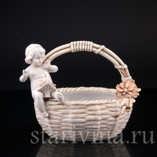 Малыш с корзинкой, E. A. Muller, Германия, 1890-1927 гг