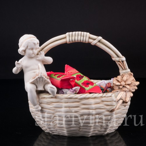 Малыш с корзинкой, E. A. Muller, Германия, 1890-1927 гг