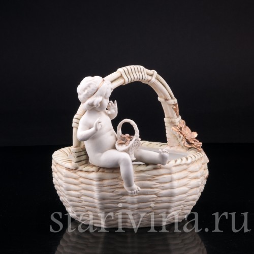 Малыш с корзинкой, E. A. Muller, Германия, 1890-1927 гг