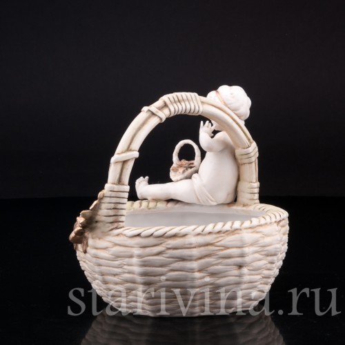 Малыш с корзинкой, E. A. Muller, Германия, 1890-1927 гг