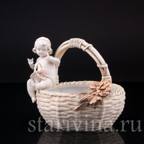 Малыш с корзинкой, E. A. Muller, Германия, 1890-1927 гг