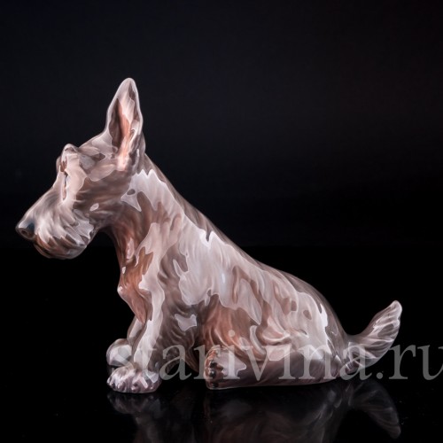 Фигурка собаки из фарфора Терьер, миниатюра, Dahl Jensen, Дания, сер. 20 в.