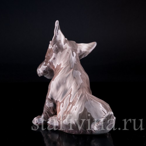 Фигурка собаки из фарфора Терьер, миниатюра, Dahl Jensen, Дания, сер. 20 в.