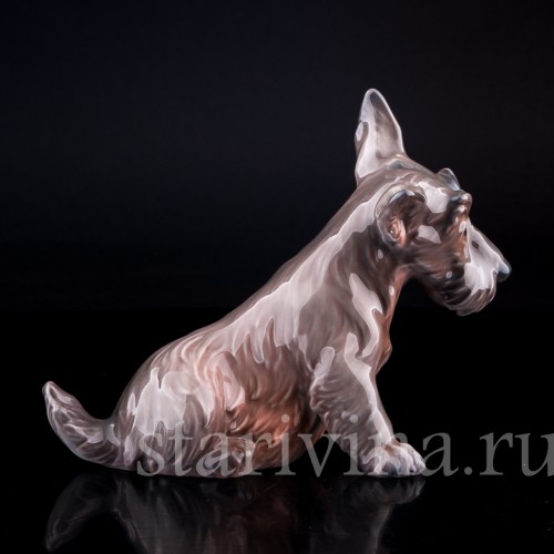 Фигурка собаки из фарфора Терьер, миниатюра, Dahl Jensen, Дания, сер. 20 в.