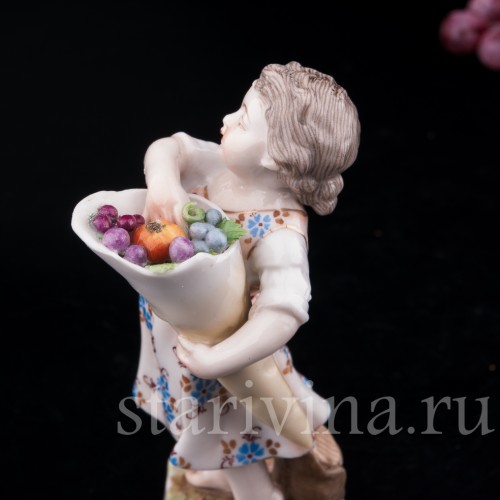 Рог изобилия, девочка с фруктами, Volkstedt, Германия, 1886-1894 гг