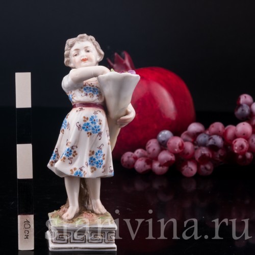 Рог изобилия, девочка с фруктами, Volkstedt, Германия, 1886-1894 гг