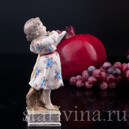 Рог изобилия, девочка с фруктами, Volkstedt, Германия, 1886-1894 гг