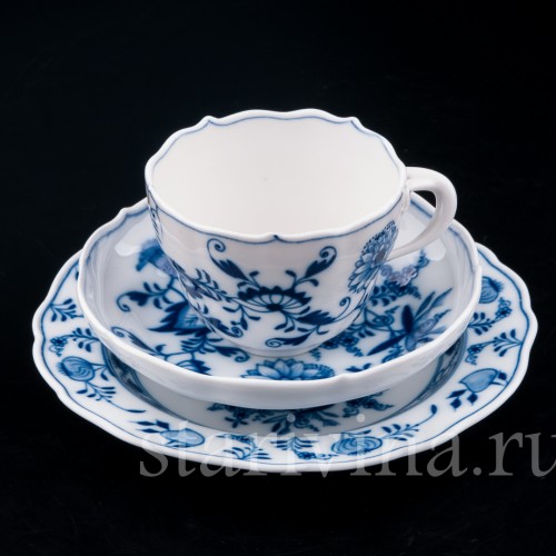 Чайное трио, Луковичный узор, Meissen, Германия, кон. 19 - нач. 20 вв