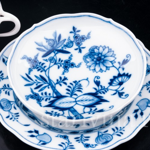 Чайное трио, Луковичный узор, Meissen, Германия, кон. 19 - нач. 20 вв