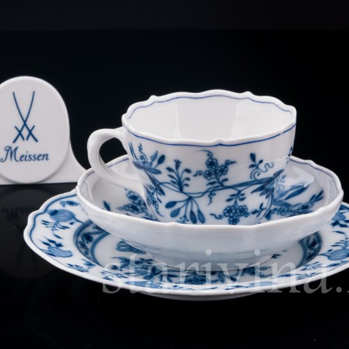 Чайное трио, Луковичный узор, Meissen, Германия