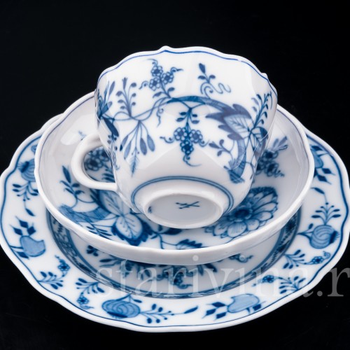 Чайное трио, Луковичный узор, Meissen, Германия