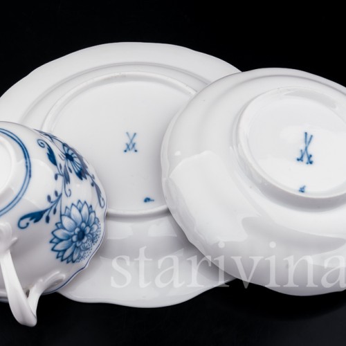 Чайное трио, Луковичный узор, Meissen, Германия
