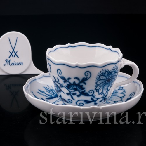 Чайная пара, Луковичный узор, Meissen, Германия