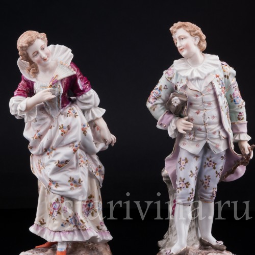 Фарфорвая статуэтка Романтическая пара, Volkstedt, Германия, кон. 19 в.