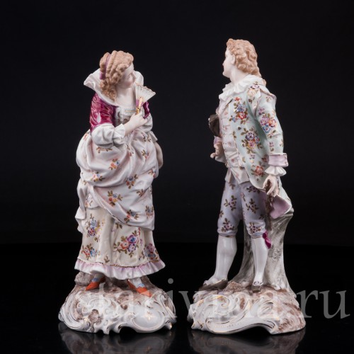 Фарфорвая статуэтка Романтическая пара, Volkstedt, Германия, кон. 19 в.