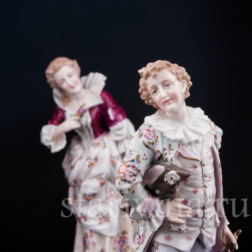 Фарфорвая статуэтка Романтическая пара, Volkstedt, Германия, кон. 19 в.