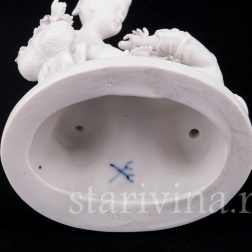 Дети с корзинкой и дудочкой, Volkstedt, Германия, кон. 19 в