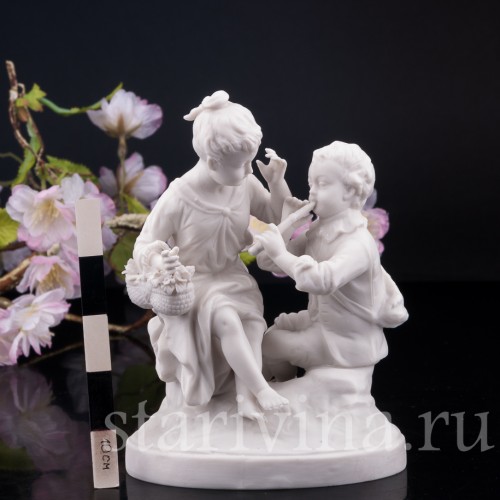 Дети с корзинкой и дудочкой, Volkstedt, Германия, кон. 19 в