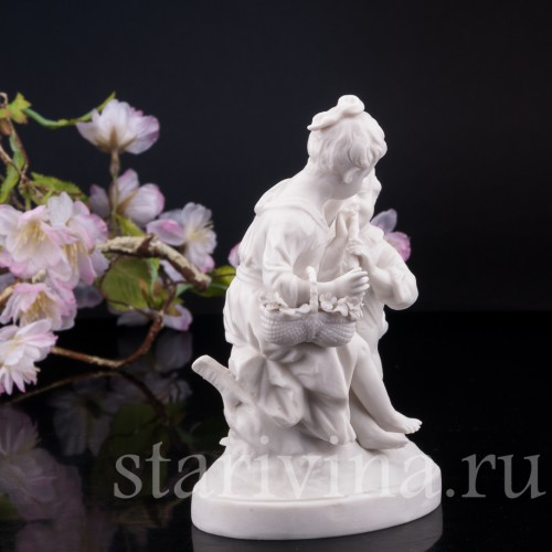 Дети с корзинкой и дудочкой, Volkstedt, Германия, кон. 19 в