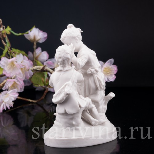 Дети с корзинкой и дудочкой, Volkstedt, Германия, кон. 19 в