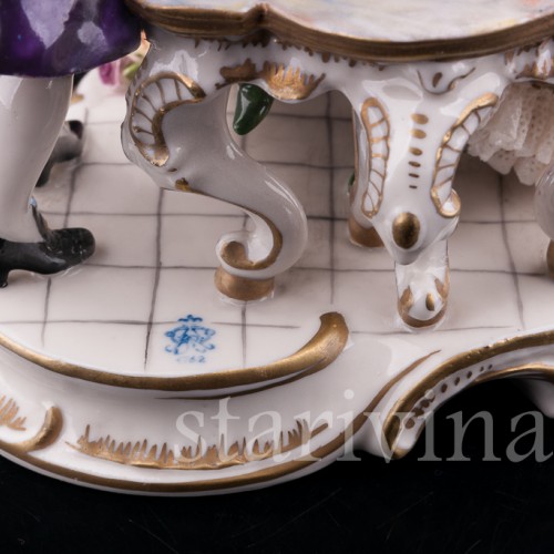 Пара у зеркала, кружевная, Volkstedt, Германия, вт. пол. 20 в