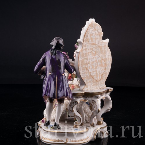 Пара у зеркала, кружевная, Volkstedt, Германия, вт. пол. 20 в